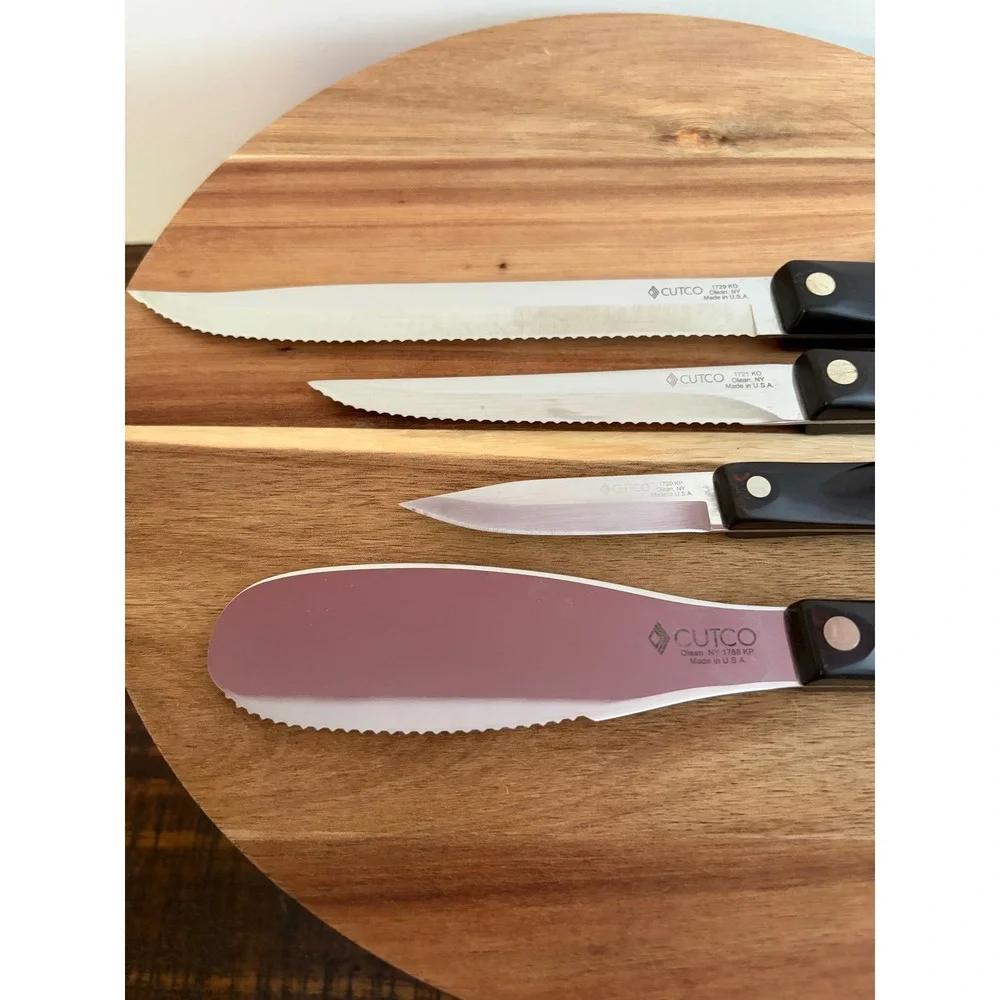 Cutco Black Handle Studio Set with Block Excellent Condition